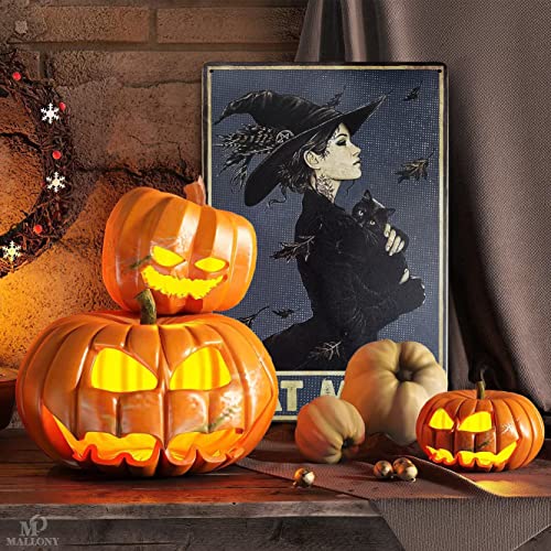 Mallony Cat Decor For Cat Lovers Metal Sign - Witch Cat Mom Metal Wall Art Tin Sign Indoor Halloween Decor Outdoor Black Cat Decor Coffee Bar Retro Home Decor - 8X12 Inch Kitchen Wall Decor Plate #TOP4
