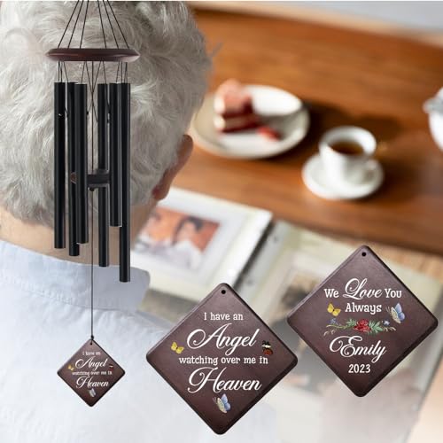 Image of ASTARIN Personalized Wind Chimes Outdoor Large Deep Tone,Large Customized Wind Chimes for Outside Tuned Relaxing Soothing Low Bass,Memorial Wind Chimes Sympathy