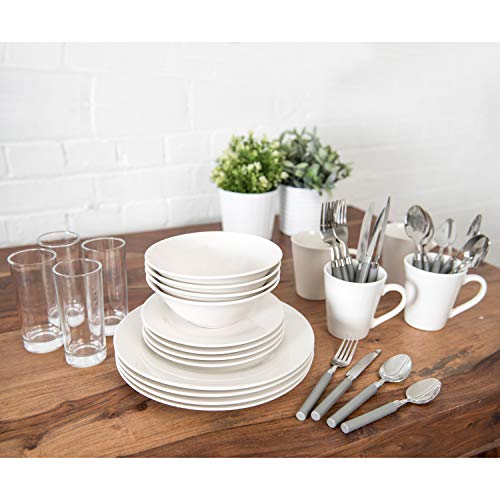 Sabichi 36pc Dining Starter Set da Pranzo da 36 Pezzi, Porcellana, Bianco, 24.5 x 31 x 33 cm