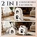 Apasiri 2-Story Cat House for Indoor Cats: Convertible 2-in-1 Felt Cat Condo, Scratch-Resistant Cat Beds, Hideaway Cave for Multi Small Pet Kitten to Relief Anxious, Transitional Modern Cat Furniture