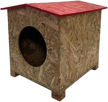 Reyo Cat House Outdoor Suitable Wooden Cat House OSB 39x37x34 cm - CAT08