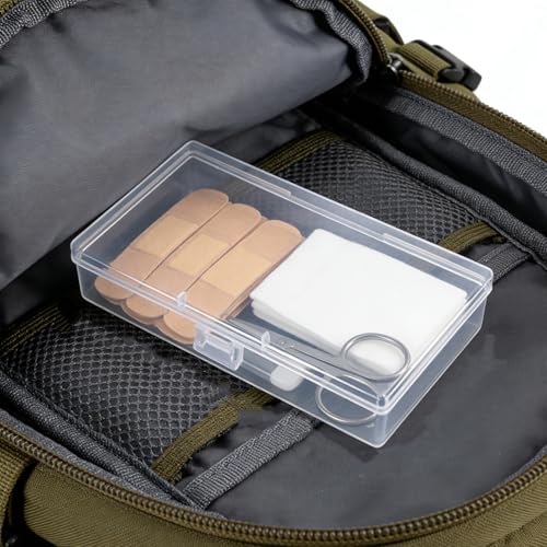 Image of 12 Pack Rectangular Clear Plastic Storage Containers | 5.7 x 2.95 x 1.18 inch, Hinged Lid, For Beads and Small Craft Items