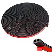 Auto Tür Gummidichtung, CTRICALVER 5M/16FT B-förmig Autotür-Kantenschutz,Autotür Zierleisten Trim, für Auto Türkante, Fensterabdichtung (black)