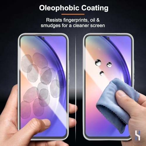 Image of Tempered Glass for Samsung Galaxy A54 (6.4 Inch) Military Grade 9H Screen Guard, Anti-Scratch, Shatterproof, Edge-to-Edge Full Coverage - Black Border