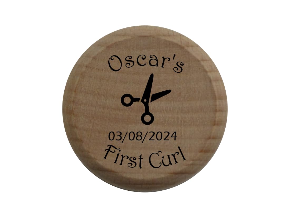 Baby's First Curl Box, Haircut Memento, Personalised Wooden Keepsake Trinket, Christening Gift Idea