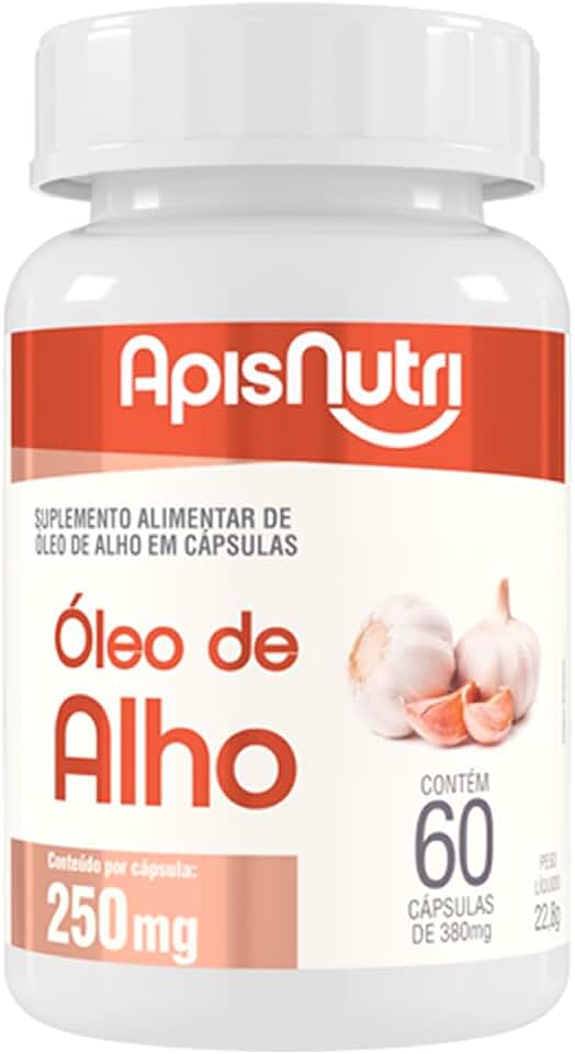Apisnutri Óleo de Alho 500mg Suplemento Herbal com Alicina 60 Cápsulas