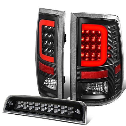 Replacement for Dodge Ram Pair Black Housing Clear Lens Red 3D LED Light