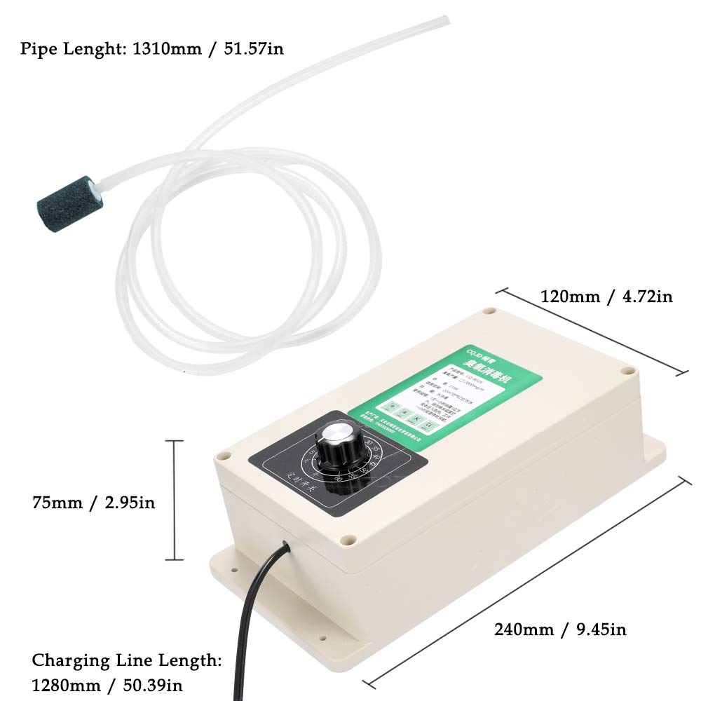 Benkeg Purificador de aire de agua casero multifuncional 2000mg / h máquina portátil de ozono