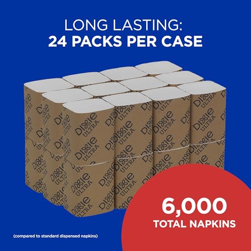 Image of Dixie Ultra Interfold 2-Ply Napkin Dispenser Refills by Georgia-Pacific, White, 250 Napkins Per Pack, 24 Packs Per Case, 32006