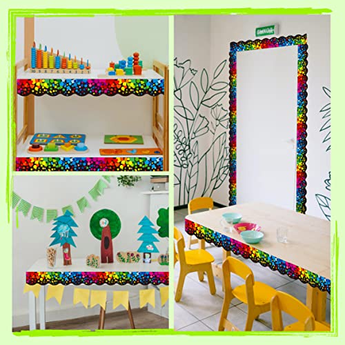 Image of 60 Feet Bulletin Board Borders, Scalloped Confetti Rolled Border Trim Decorate Bulletin Boards, Walls, Desks, Windows, Doors for School, Classroom & Offices