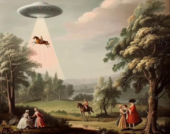 SXWCQK Pôster vintage engraçado de arte de parede vitoriana Ufo