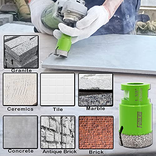 Image of Diamond Core Drill Bit,2pcs Diameter 2 inch 50mm Thread 5 /8-11,Vacuum Brazed Dry Wet Hole Saw for Porcelain Tile,Granite,Marble,Concrete,Masonry,Brick