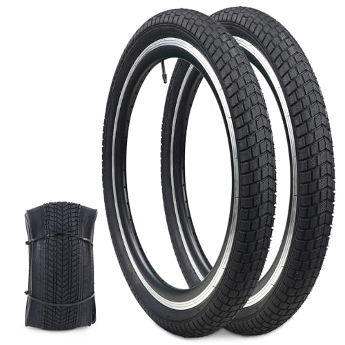GRELiving 2 Stück 20 Zoll Reifen 20x2.125 Mantel 57-406 Fahrradreifen Kind...