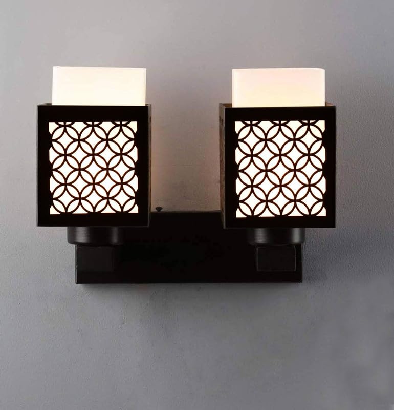 TGM Home and Decor Wooden Double Wall Lamp, Illuminating Your Space with Elegance, Modern Design, Energy-Efficient LED Lighting for Bedrooms, Living Rooms, Drawing Rooms 5