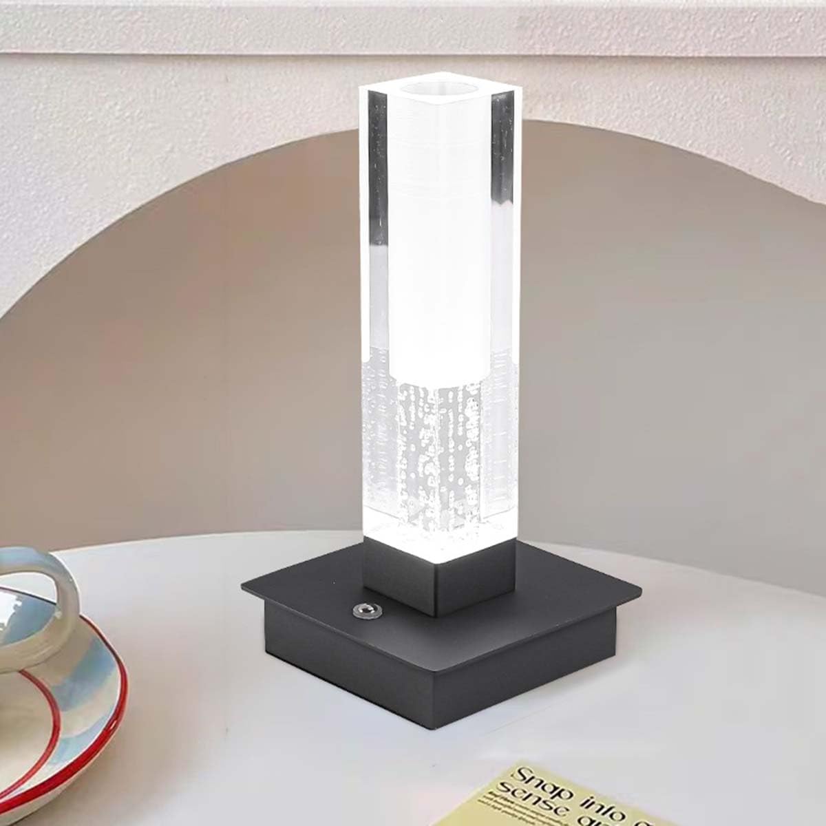 LED Akku Tischleuchte, Kabellose Tischlampe Aufladbar Dimmbar Touch-Control mit 3 Farbtemperatur Nachttischlampe USB Lampe Aufladbar Leselampe für Abendessen, Lesen, Schlafzimmer, Garten