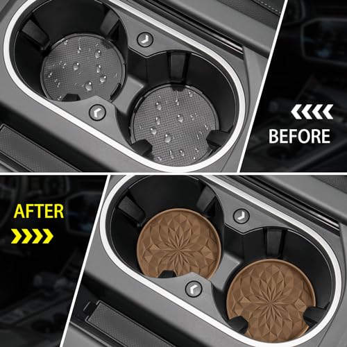 Image of ME.FAN Car Coasters for Cup Holders [4 Pack] - 2.75In Silicone Auto Mug Mats - Universal Non-Slip Recessed Car Interior AccessoriesCoffee