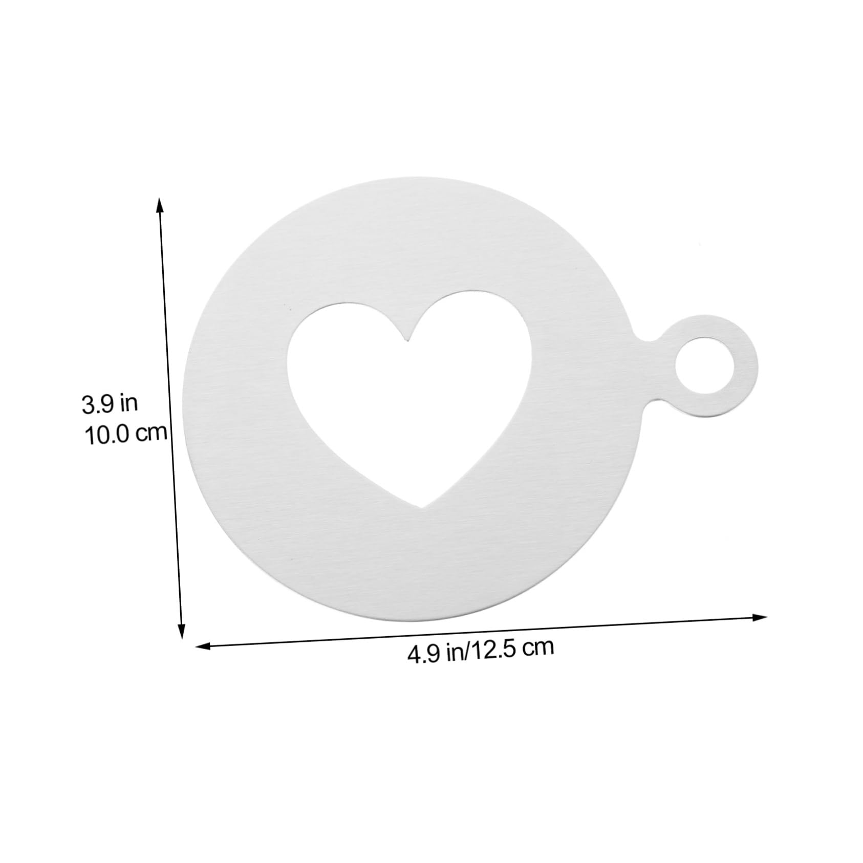 CATIEBYE Heart Shape Coffee Stencils Food Grade Stainless Templates for Cake Coffee Decorating Easy to Clean for Mousse Cupcakes and Crafts