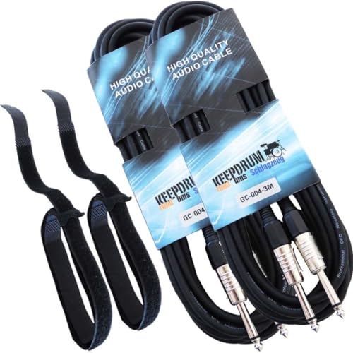 Câble de guitare jack 6,3mm keepdrum GC-004 lot de 2 câbles instrument de 3 m