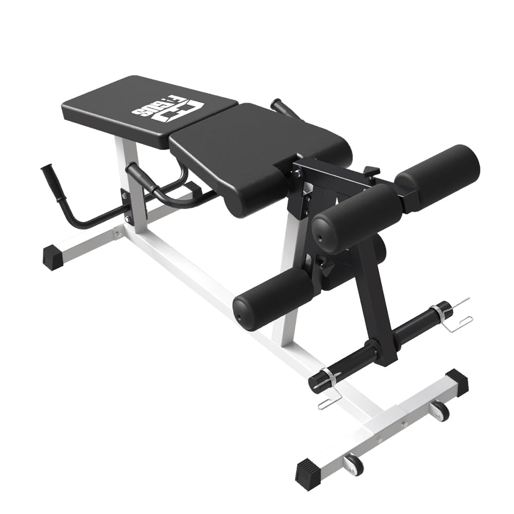 Leg Extension and Leg Curl Machine,Seated Leg Extension and Lying Curl Machine for Home Gym,Leg Press Bench Fit for Both 1'' and 2'' Weight Plates