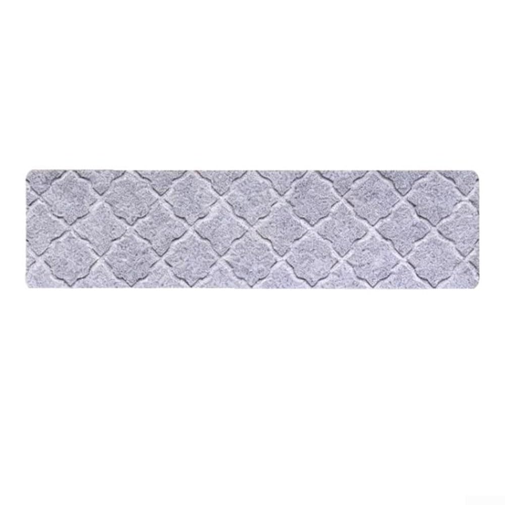 Tapis de marche d'escalier d'intérieur antidérapant lavable polyester gris 40x20