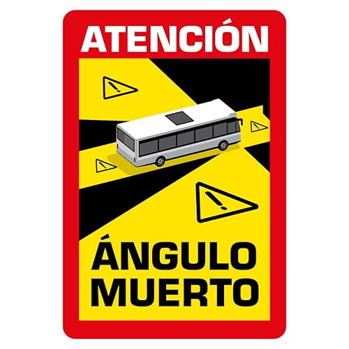 Pegatinas en vinilo adhesivo cartel de antención ángulo muerto para camión (Pack 6 unidades, 17x25 cm)