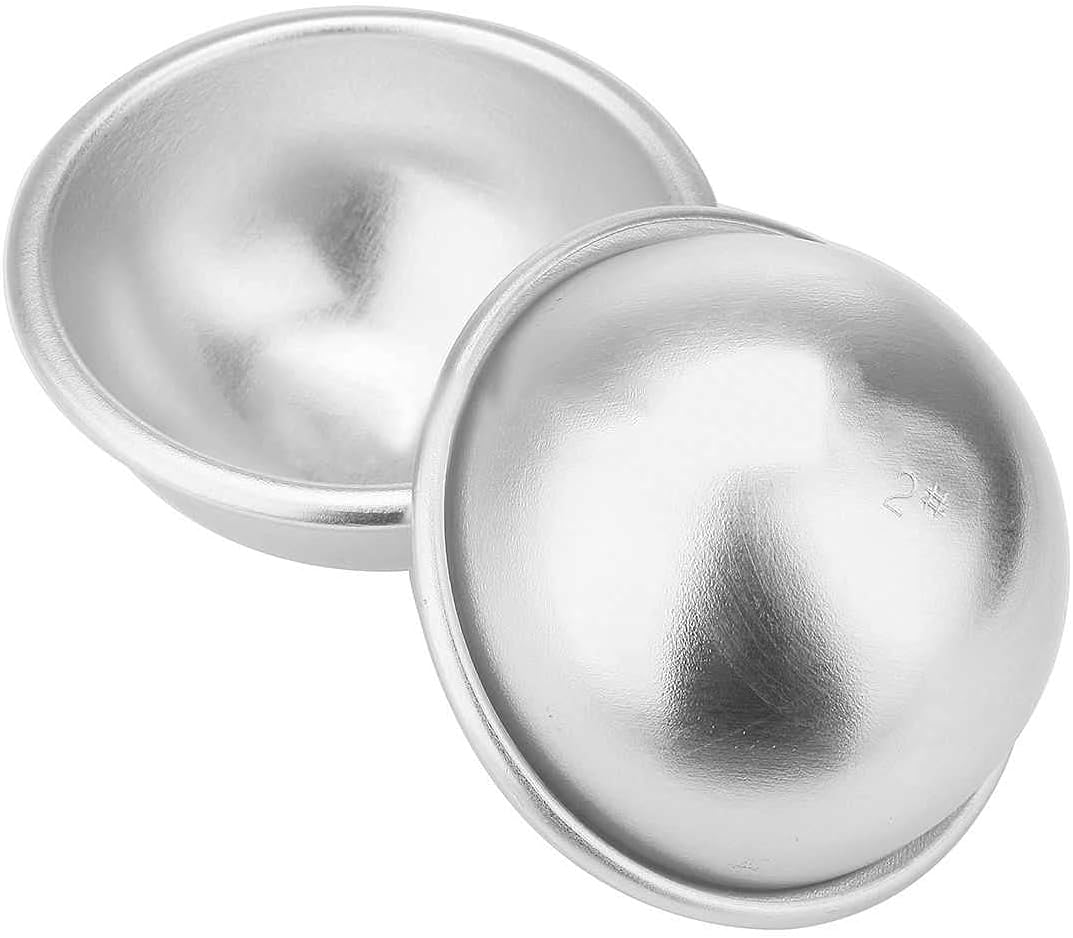 Cake Decor 2pcs Aluminum Half Sphere Ball Cake Mould, Round Cake Molds,Dome Cake Moulds (6 inch Diameter X 3 inch Height) No.6