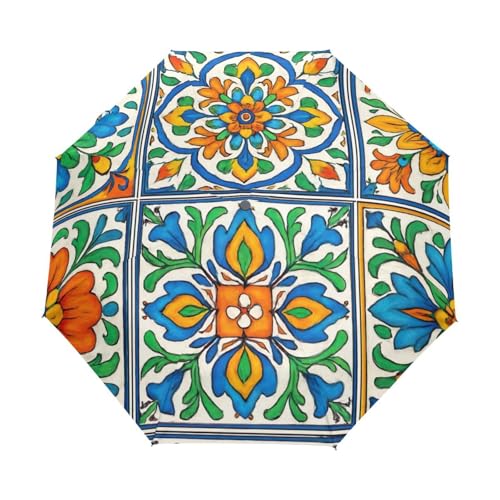Parapluie compact à ouverture automatique et fermeture automatique GAIREG, modèle floral mixte