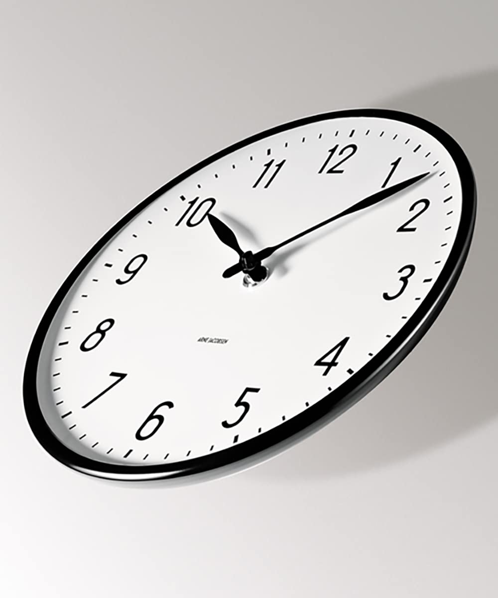 ARNE JACOBSEN 43623 Station Wall Clock, 6.3 inches (16 cm), wht