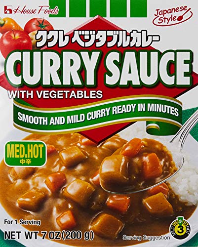 House Foods Curry Sauce with Vegetables, Medium Hot, 7.4 Ounce