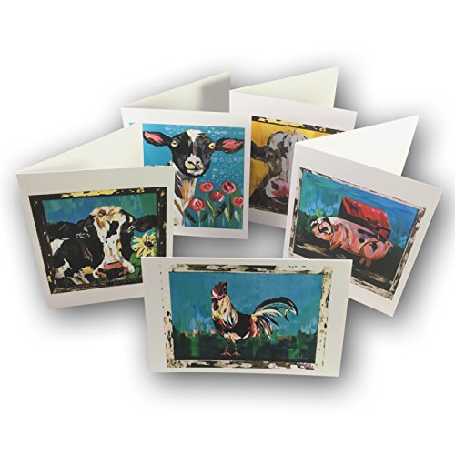 Image of Liesl Long Chaintreuil, Rustic Farm Animal Blank Card Collection, Five Cards /Five Envelopes, Boxed Set - (AML18-VGCS-57)