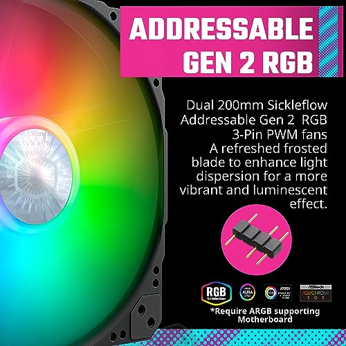 Image of Cooler Master HAF 700 E-ATX High Airflow PC Case, Mesh Front Panel, Dual 200mm Sickleflow Customizable ARG Fans, 1 x USB 3.2 gen 2 Type C, 4 x USB 3.2 gen 1 (3.0) (H700-IGNN-S00)