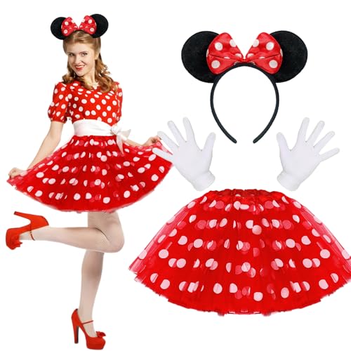 Ya en mundofriki.es: BOYATONG Disfraces de carnaval para mujer, disfraz de ratón, orejas de ratón, diademas, tutú rojo y guantes, disfraz de carnaval, disfraz de ratón, para carnaval, fiesta temática, cosplay