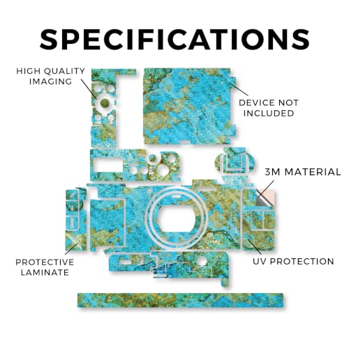 Image of Carbon Fiber Camera Skin Compatible with Sony ZV-1 Mark II (2023) - Teal Marble - Premium 3M Vinyl Protective Wrap Decal Cover - Easy to Apply | Crafted in the USA by MightySkins