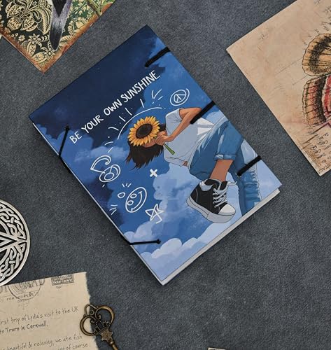 Image of Handmade Motivational Diary | ?Be Your Own Sunshine? Quote Journal with 125 GSM Recycled Paper & Wooden Button Lock (7x5 Inch)