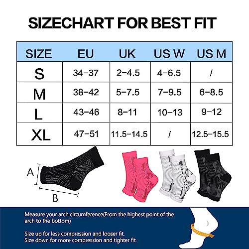 Home Holic 4 Pairs Ankle Support Neuropathy Compression Socks for Women Men Medical Plantar Fasciitis Socks Ankle Strap Brace Achilles Tendonitis Foot Support