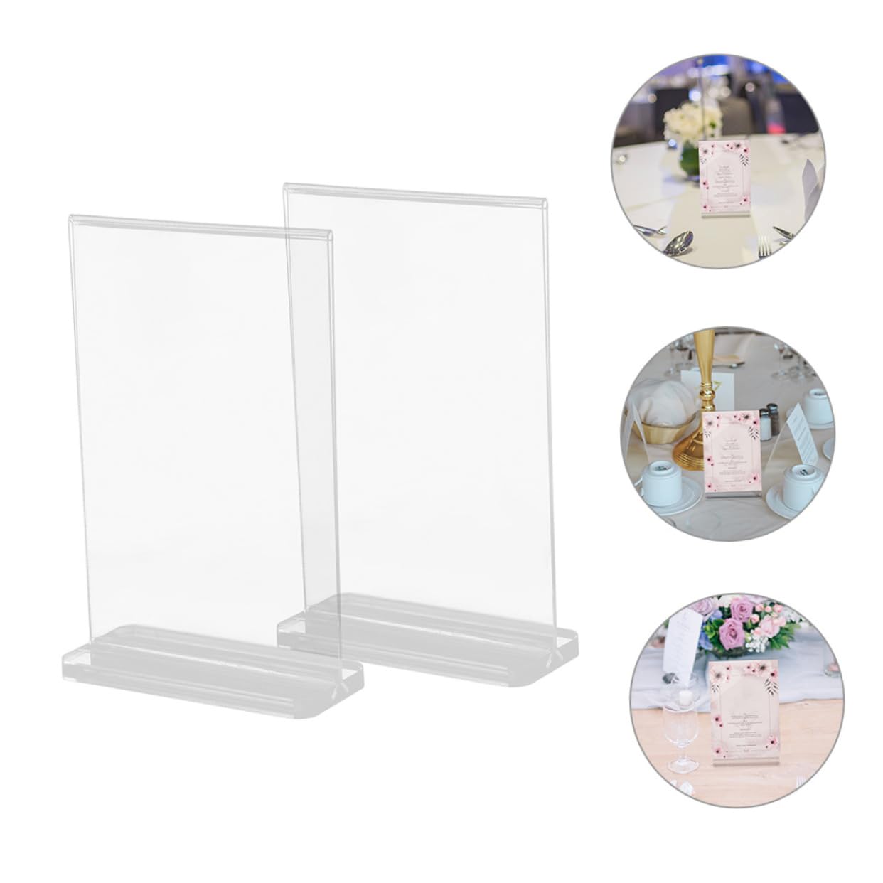 Operitacx 10 Stück Menükartenständer aus Acryl mit Rutschfester Basis und Stabilem T-Förmigem Design als Menühalter für Restaurants und Werbezwecke