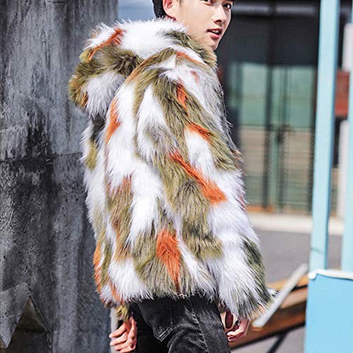 Men's Faux Fur Coat, Winter Warm Luxury Praka Outerwear, Long Thicken Soft Furry Trench Coat Cardigan for Men4