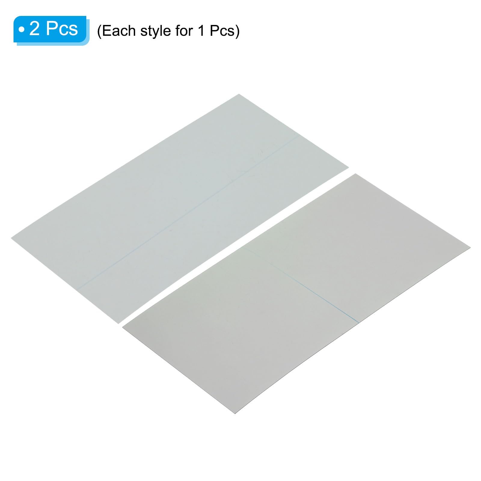 PATIKIL Spolaryzowane arkusze foliowe 16,5 cm, 2 opakowania samoprzylepnego polaryzatora liniowego filtra polaryzacyjnego 7,9 x 15,1 cm do oświetlenia fotografii ekranowej, 0/90 stopni