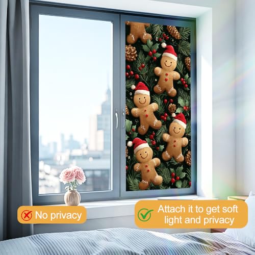 Image of Gingerbread Man Christmas Window Film 17.32x39.37in Cling