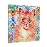 FitNxt Louis Wain Poster Wain Cat Art Canvas Painting Decor Wall Print Photo Gifts Home Modern Decoratives 12x12inch(30x30cm)