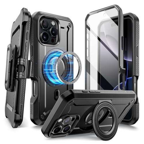 SUPCASE für iPhone 16 Pro Max Hülle 6.9'' Magsafe Handyhülle Bumper Case mit Displayschutz, Ständer und Gürtelclip [Unic...