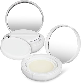 Frcolor エアクッションパフボックス 2個入 BBクリーム クッション 容器のみ ーション用 パウダースポンジミラー付き ポータブル 化粧品メイクアップケースコンテナベージュ