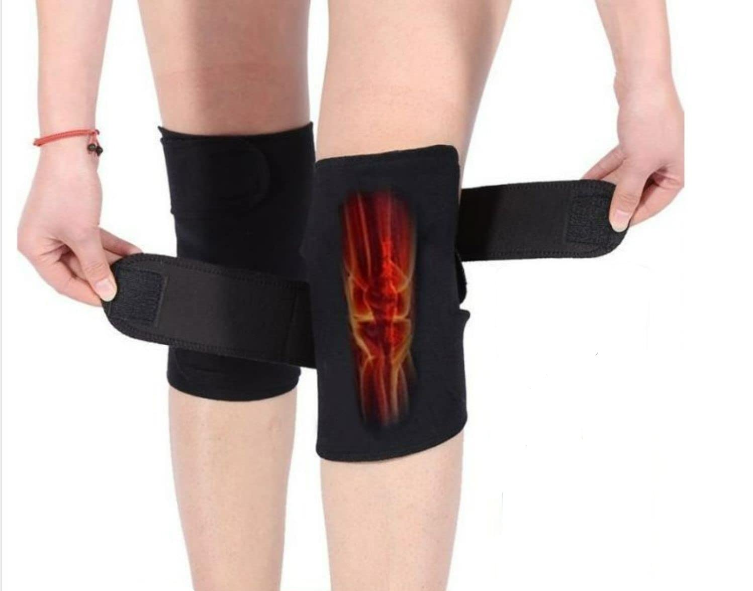 Magnetic Self-Heating Knee Support Brace – Tourmaline & Arthritis Infrared Support Wrap Pad for Joint Muscles, Adjustable MCL Tendon Ligament Injury Pain Stress Relief Sleeve for Men & Women