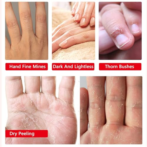 Hands Moisturizing Gloves 3 Pairs, Hand Skin Repair Renew Mask w/Infused Collagen, Vitamins + Natural Plant Extracts for Dry, Aging, Cracked Hands Intense Skin Nutrition Hand Cream Mask