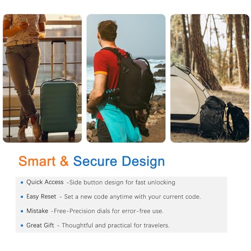 Image of TSA Locks for Luggage, 2 PCS, Small Combination Lock | TSA Approved, For Locker, Travel Suitcase, Gun Case, Backpack Zipper, Ammo Can, Includes 2PCS Spare 007 Master KEY