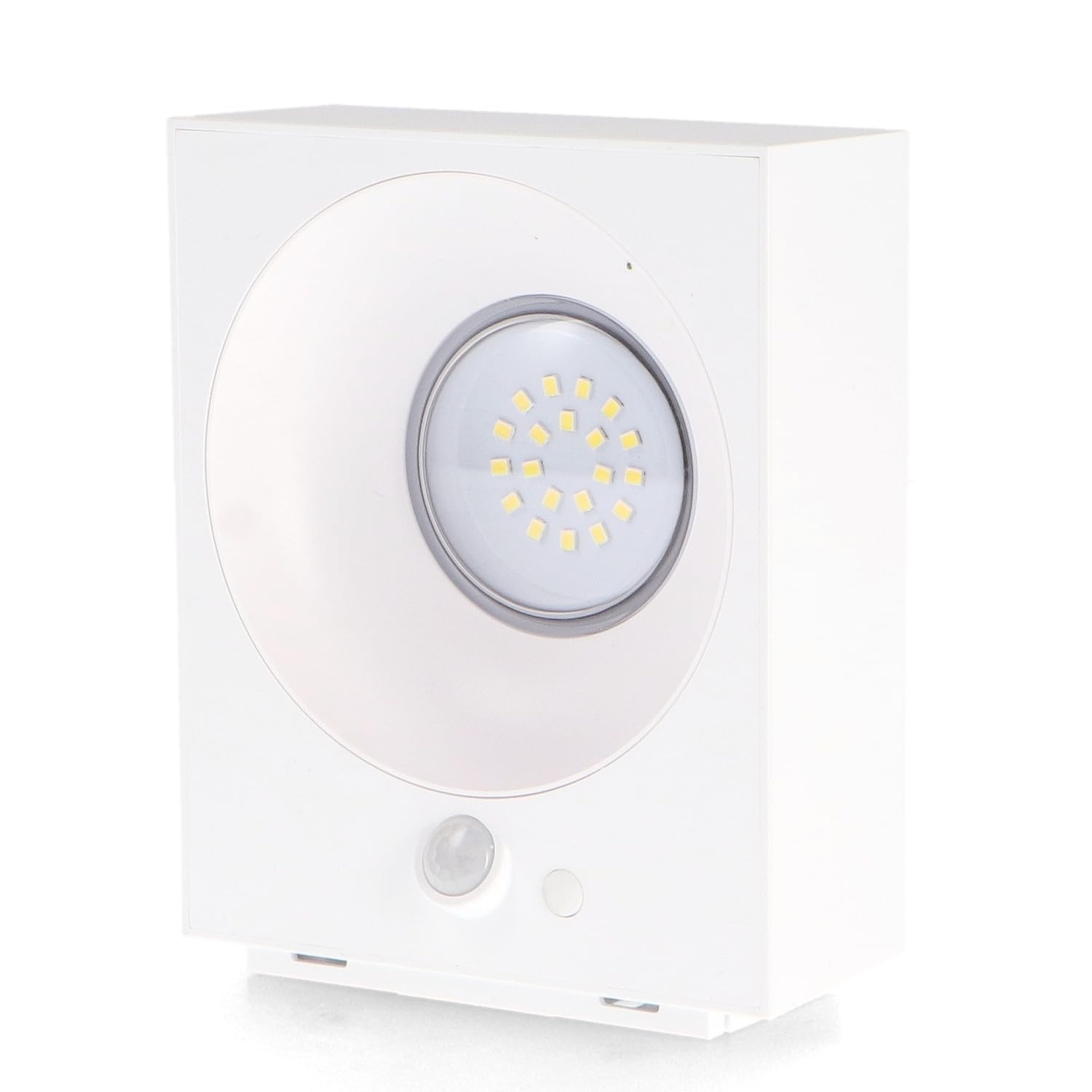 M Ledme - Applique LED solare da parete White Bin 2W, luce esterna con sensore di movimento e crepuscolare, protezione IP65, illuminazione 4000K (neutra), ricarica rapida e autonomia di 6-8 ore