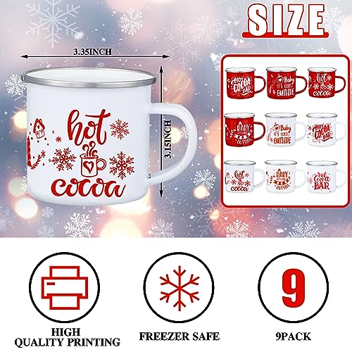 Set de 9 tazas esmaltadas navideñas de 12 oz miniatura 4