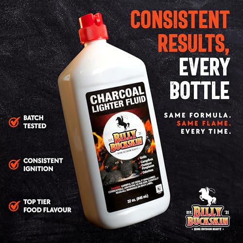 Image of Billy Buckskin Charcoal Lighter Fluid, Clean Burning, 1 Quart, 1-Pack