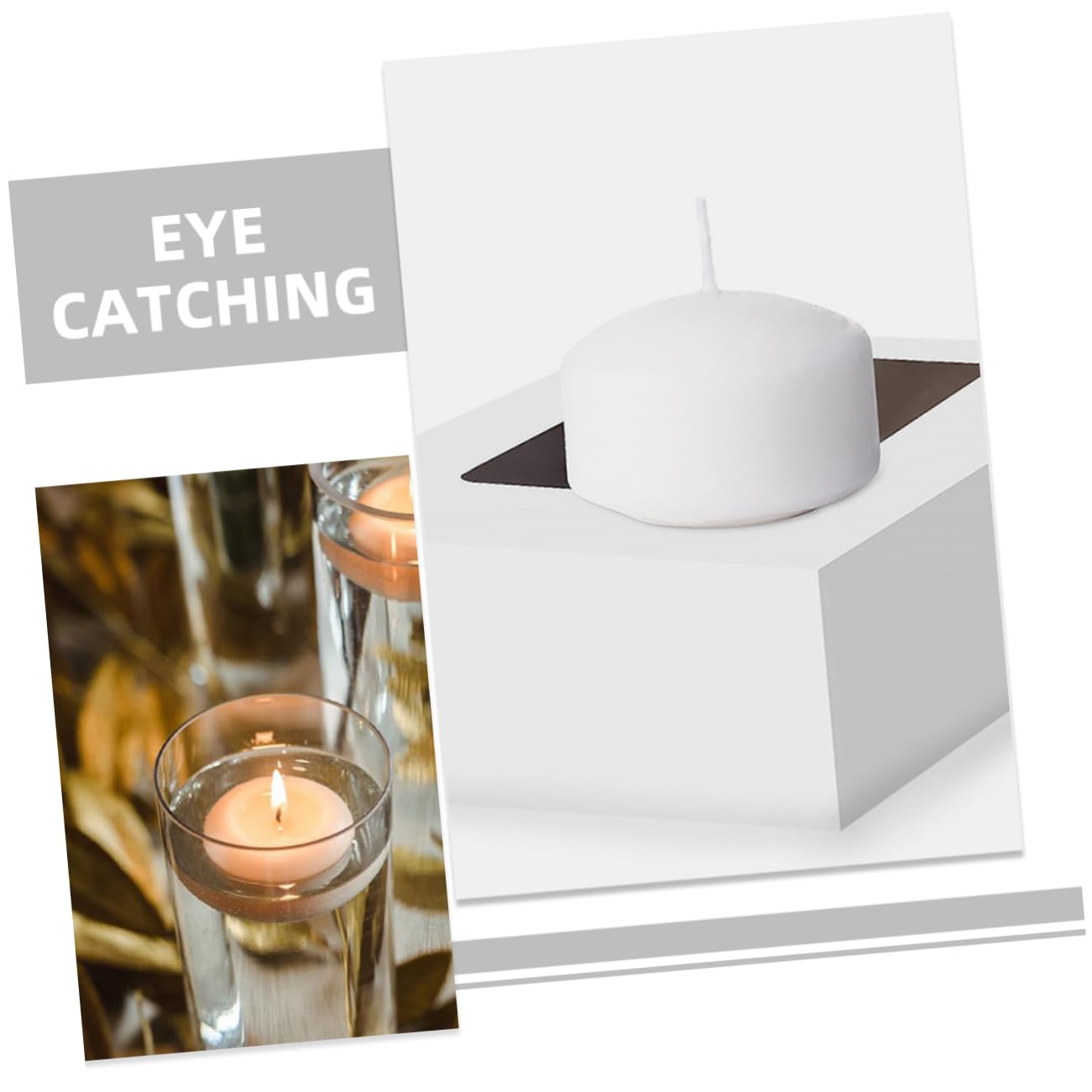 VINTORKY Elegant Outdoor Floating Candles 10 Pack Black Tea Lights Water Candles for Wedding Birthday Decor