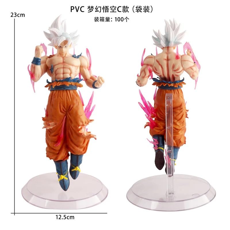 Image of Goku Ultra Instinct Action Figure 23CM Anime Collectible PVC Statue with Energy Aura Effect, Dynamic Floating Pose Display Model for Desk Decor, Anime Fans & Collectors (Goku Flying)